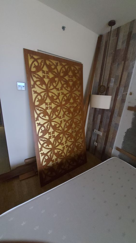 Seperatör paravan kahverengi altın varak