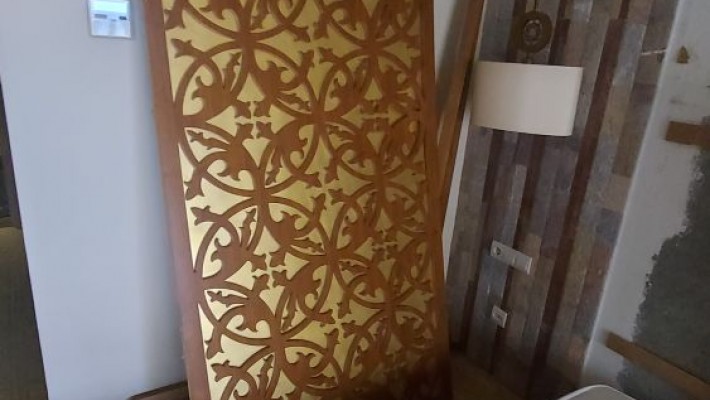 Seperatör paravan kahverengi altın varak